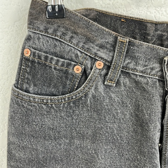 VTG Levi's 17501-0658 Button Fly High Rise Frayed Hem Red Tab Jeans Denim 90s - Picture 4 of 8